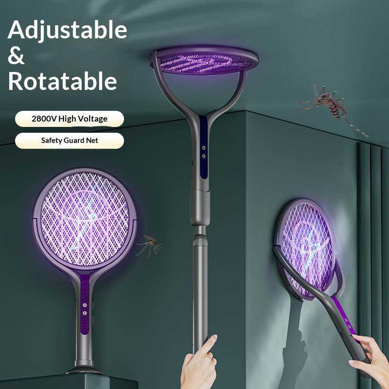 Head Racket Boom - Raquette anti-insectes à tête rotative, tapette