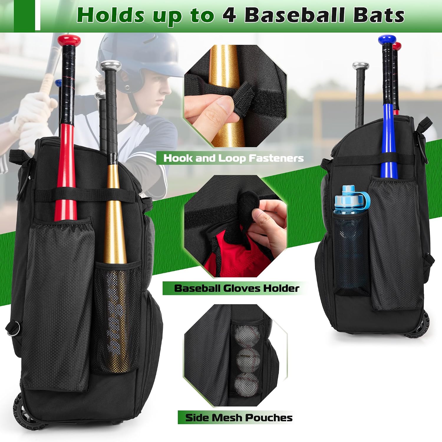 Sac à dos de baseball à roulet - Sports Equipment Bag With Wheels avis et prix