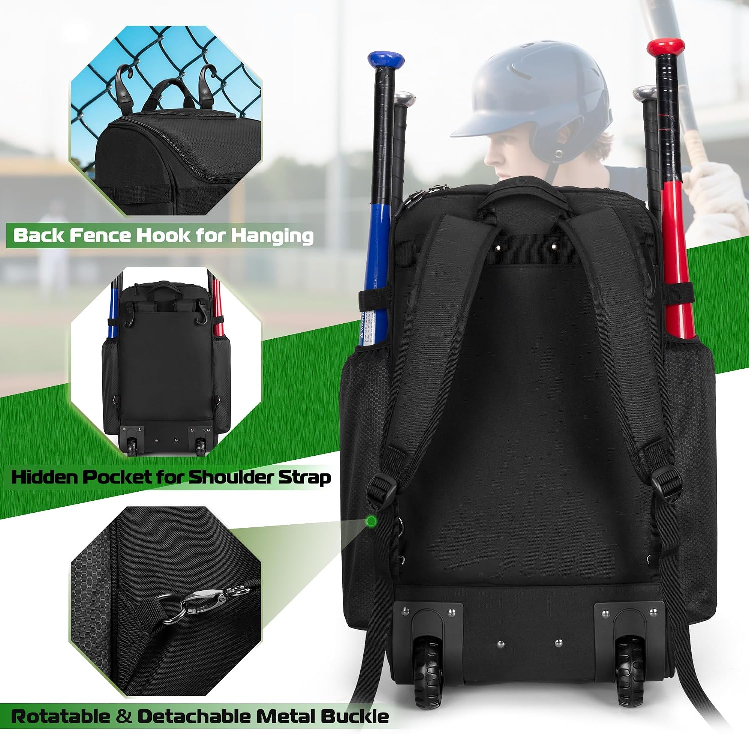 Sac à dos de baseball à roulet - Sports Equipment Bag With Wheels avis et prix